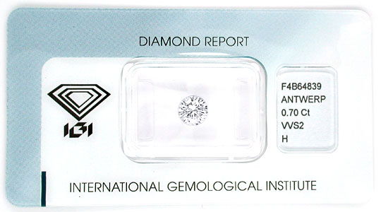 Foto 1 - Diamant 0,70ct Wesselton Weiss VVS IGI Gutachten, D5558