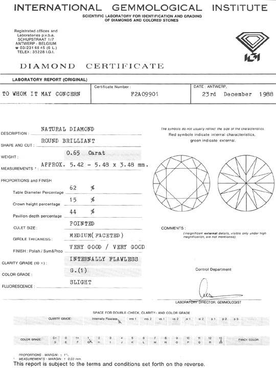 Foto 9 - 0,65ct Diamant IGI Lupenrein Top Wesselton feines Weiss, D6468