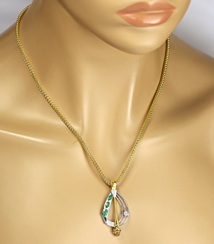 Foto 4 - Design-Collier-Diamanten Smaragde Gold-Platin, S2701