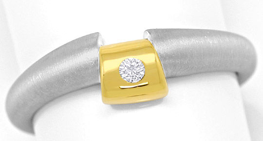 Foto 2 - Designer-Ring mit 0,045ct Brillant, Platin und Gelbgold, S3176
