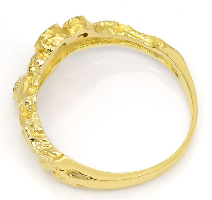 Foto 3 - Rohgold Design-Ring mit Brillanten und Smaragd Gelbgold, S9469